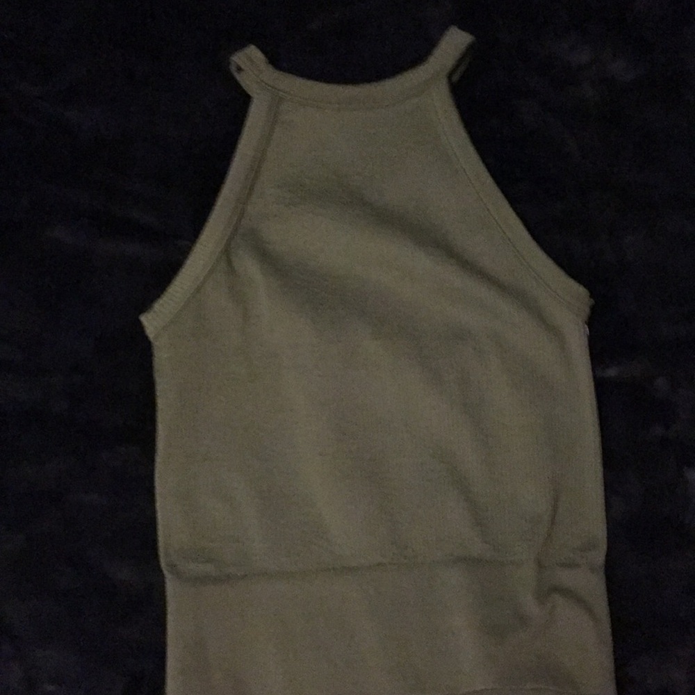 Green tight halter top